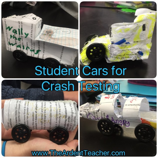 STEM Car Crash Project Examples www.theardentteacher.com